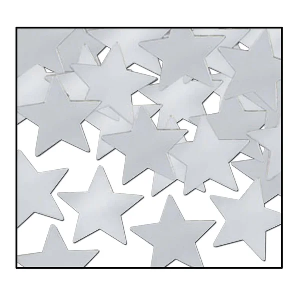 Party Central Club Pack of 12 Silver Fanci-Fetti Star Celebration Confetti Bags 1 oz. 31562548
