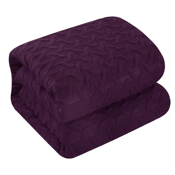 Chic Home Jas 2-Piece Embossed Comforter Set, Twin, Plum
