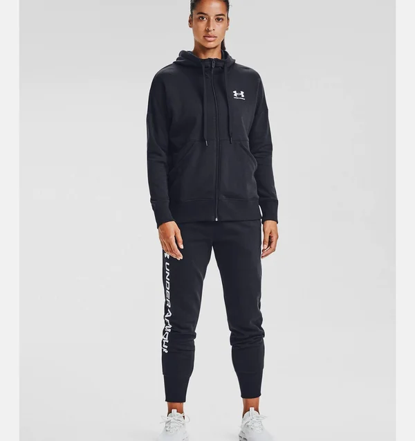 Under Armour Women's Rival Fleece Full Zip Hoodie - Black, White
