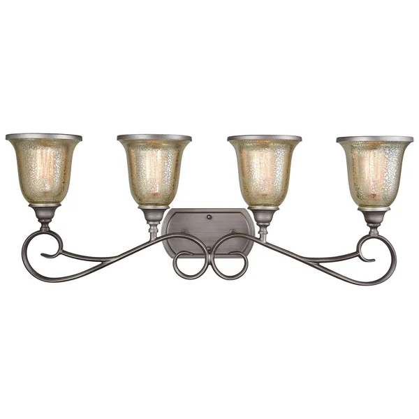 Thomas Lighting Cn230417 Georgetown 4 Light Bath in Weathered Zinc with Mercury Glass