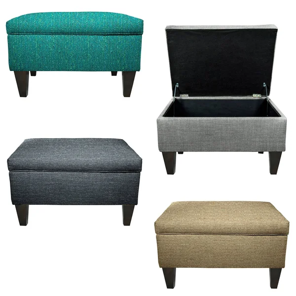 MJL Furniture Brooklyn Upholstered Square Storage Ottoman (Gold)