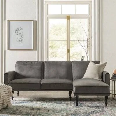 Perrin Reversible Sleeper Sectional Mercer41 Upholstery Color: Gray