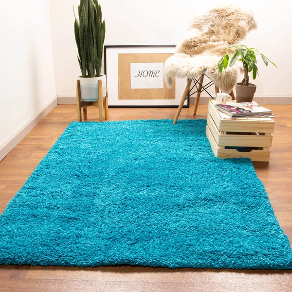 Super Area Rugs Cozy Solid Shag Rug - Red 5& x 8&