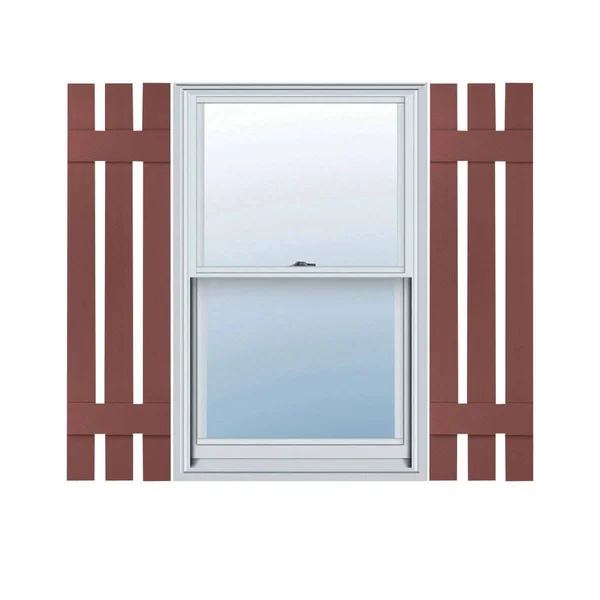 Lifetime Vinyl Standard 3 Board Spaced Board-n-Batten Shutters Ekena Millwork Size: 51x22 H x 12x22 W x 1x22 D, Color: Burgundy