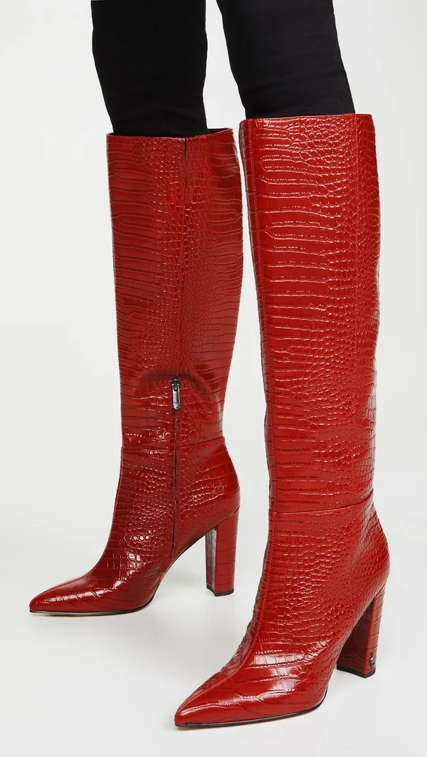 Sam Edelman Raakel 2 Boots Red Croc 5.5