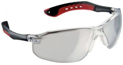 3M Black Red Flat Temple Frame Clear Lenses Protection Safety Glasses 6 Pack