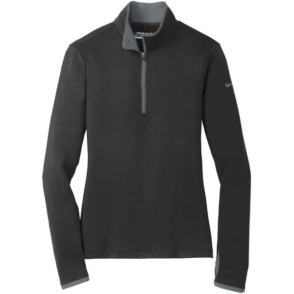 Nike 779796 Ladies Dri-Fit Stretch 1/2-Zip Cover-Up - Black/Dark Grey - 2XL