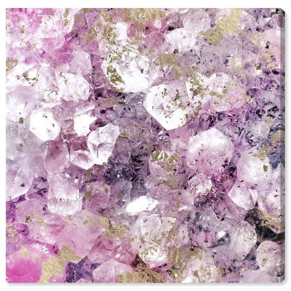 Oliver Gal &Crystal Romance& Abstract Wall Art Canvas Print - Purple - Gold (12 x 12)
