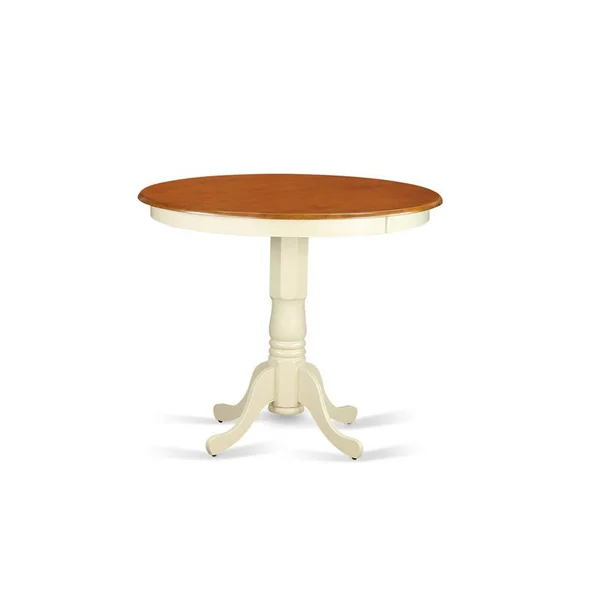 East West Furniture JAVN3-WHI-C 3 Piece Counter Height Table and 2 Chairs Set