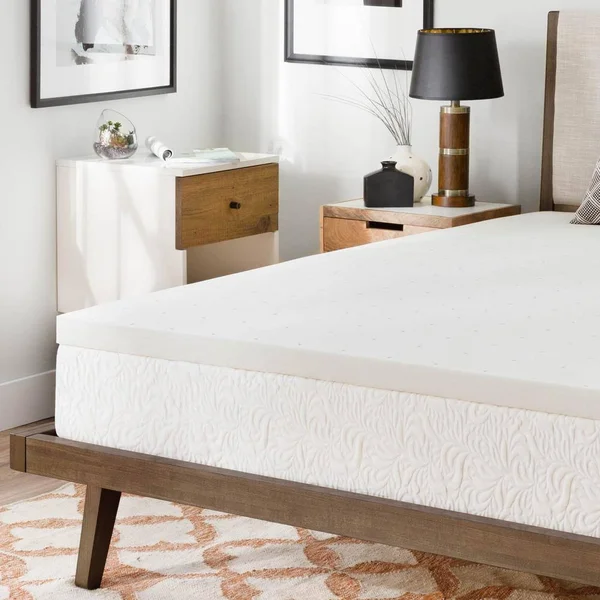 Weekender 2 in. California King Memory Foam Mattress Topper - White