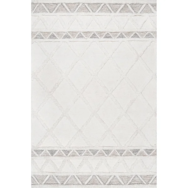 Rugs USA Ivory Savanna Everly Wool Trellis Rug - Contemporary Rectangle 8& x 10& - 200SPCD02A-8010