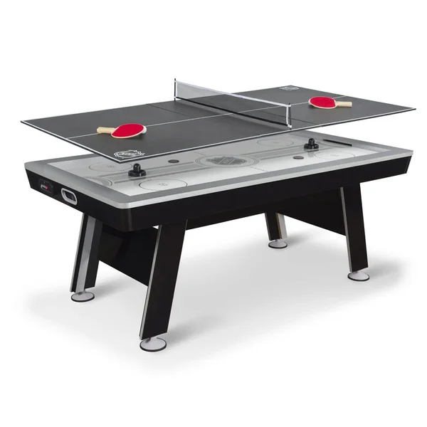 NHL 80-Inch Air Powered Hover Hockey Table with Bonus Table Tennis Top