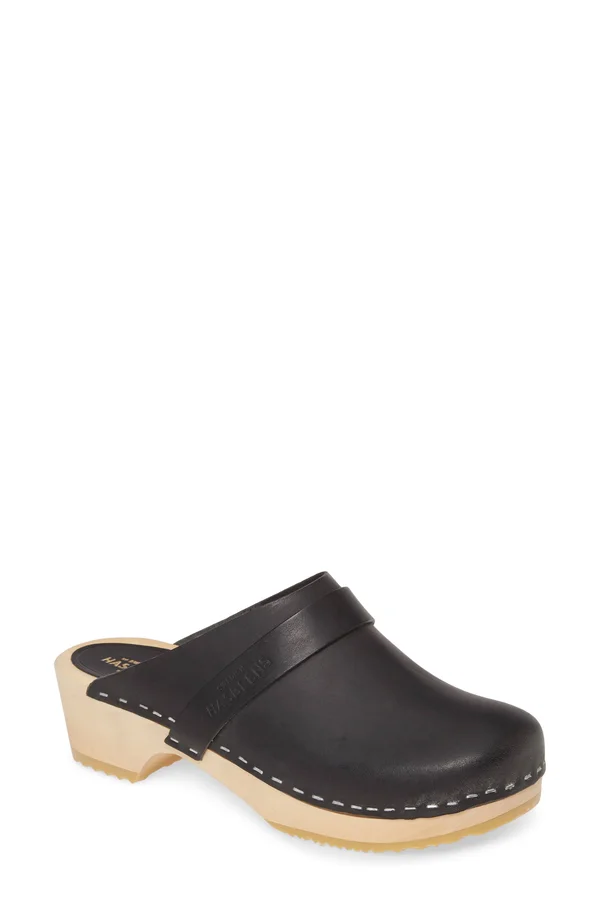 Swedish Hasbeens Swedish Husband (Black) Women's Clog Shoes