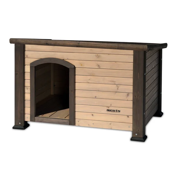 Precision Extreme Outback Log Cabin Dog House, Grey, S