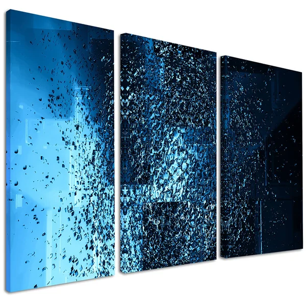 Design Art &Fractal 3D Blue Paint Splash& Graphic Art on Wrapped Canvas, Size: 20 inch H x 40 inch W x 1 inch D