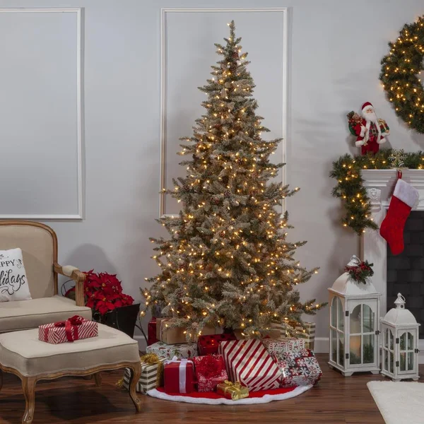Sterling 7.5& Lightly Flocked McKinley Pine Artificial Christmas Tree
