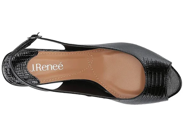 J. Renee Women's Jenvey Low Heel Slingback - Size: 9, Black Synthetic