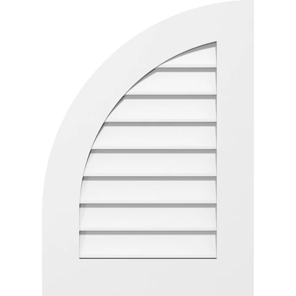 Ekena Millwork GVPQL24X3001SN 24x22W x 30x22H Quarter Round Top Left Surface Mount PVC Gable Vent: Non-Functional, w/ 3-1/2x22W