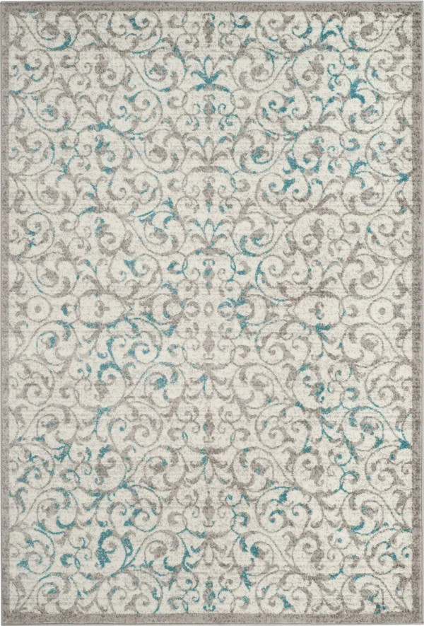 Safavieh Skyler Sky198D 5&1x22 x 7&6x22 Ivory, Blue Area Rug
