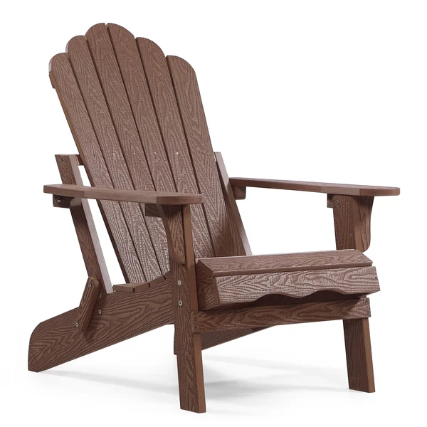 Haven Folding Poly Resin Plastic Adirondack Chair Set of 2 White