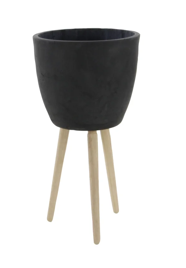 Black Fiber Clay Planter