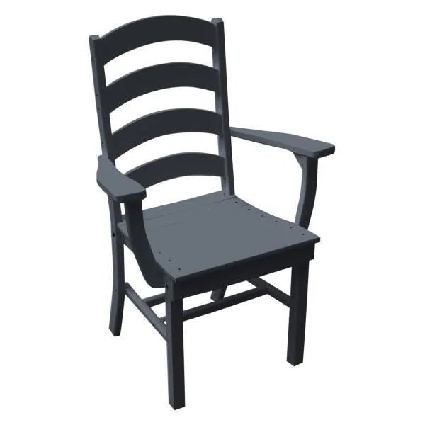 Ladderback Dining Chair w/ Arms Blue