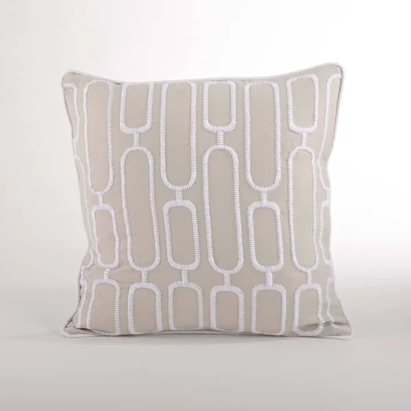 Saro Modernica Stitched Design Down Filled Throw Pillow - Tangerine