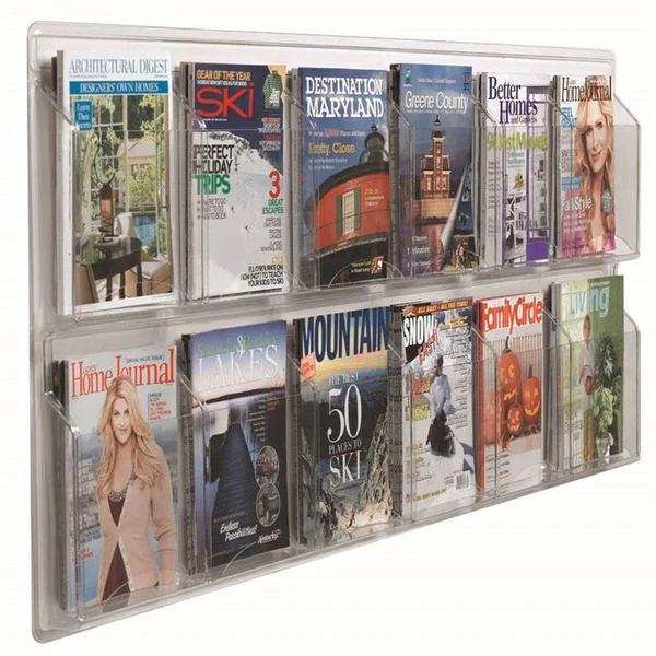 Aarco Clear-Vu 12 Pocket Magazine and Literature Display