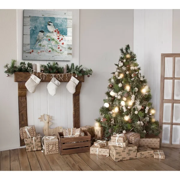 Wexford Home Merry and Bright -Gallery Wrapped Canvas - Yellow - Blue, Green, Red, Black, White 24x24, Size: 24 x 24