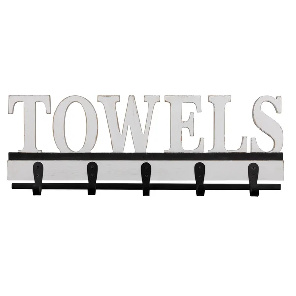 Stratton Home Decor Towels Wall Hooks, White