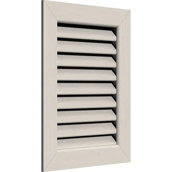 Ekena Millwork GVWVE34X1601SFPPI 34x22W x 16x22H Vertical Gable Vent (39x22W x 21x22H Frame Size): Primed - Functional, Smooth Pi