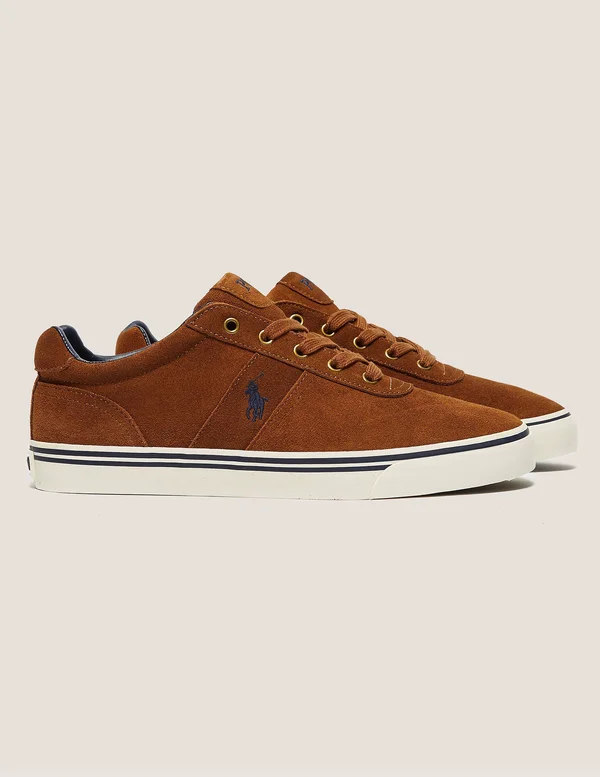 Ralph Lauren Hanford Suede Trainers Brown
