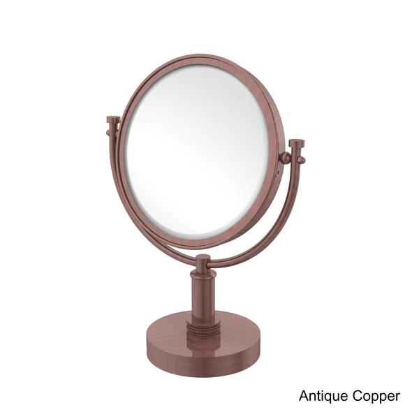 Allied Brass 8-in Vanity Top Make-Up Mirror 3X Magnification - Unlacquered Brass