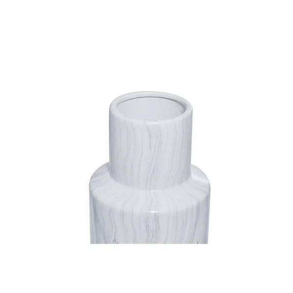 Leeds & Co 21.3x22H White Ceramic Contemporary Vase - 503963