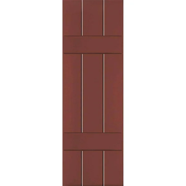 Ekena Millwork 2-Pack 12-in W x 49-in H Country Redwood Board and Batten Wood Western Red Cedar Exterior Shutters - RWB12X049RWW