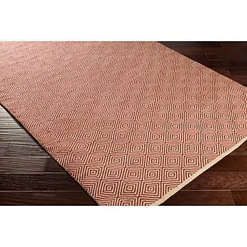 Bungalow Rose Waverly Hand-Woven Neutral/red Area Rug, Size: Rectangle 5' x 7'6 inch