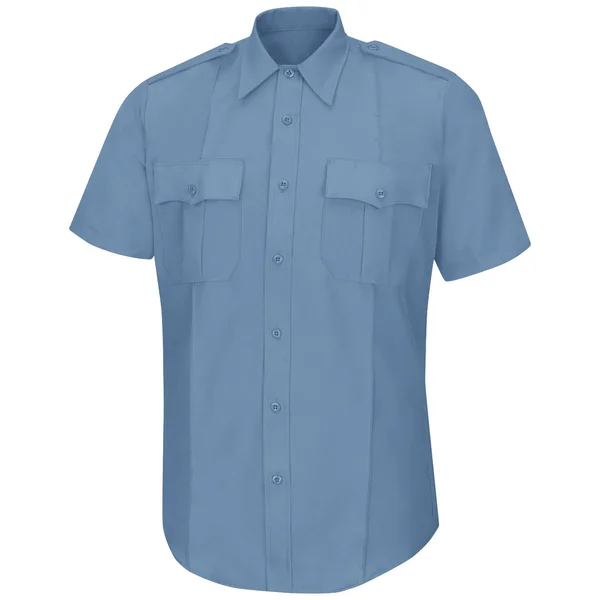 Horace Small Men's Sentry Short Sleeve Shirt with Zipper - Blue, 14.5