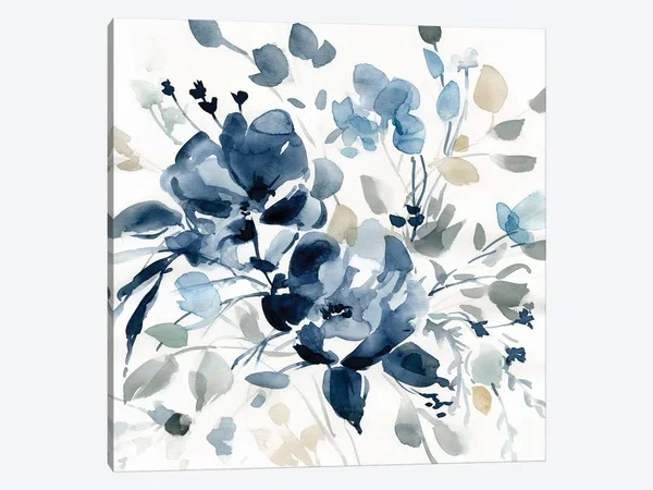 Carol Robinson Canvas Art Picture - Indigo Garden II ( Floral & Botanical > Flowers art)