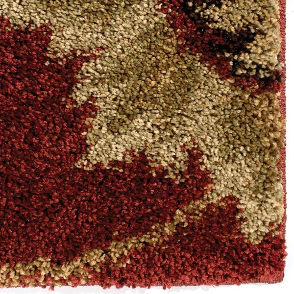 Carolina Weavers Grand Comfort Collection Floral Tendon Shag Area Rug, Beige