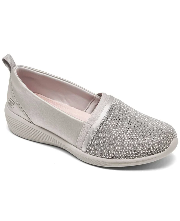 Women's Skechers Arya Shine and Glow Slip-On, Size: 5, Gray