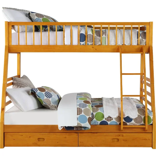 Acme Jason Bunk Bed, Honey Oak, Twin-Over-Full
