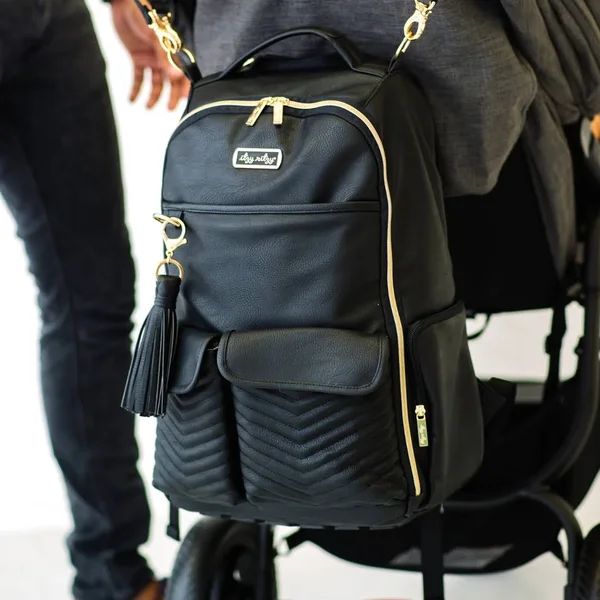Itzy Ritzy - Jetsetter Black Boss Backpack Diaper Bag