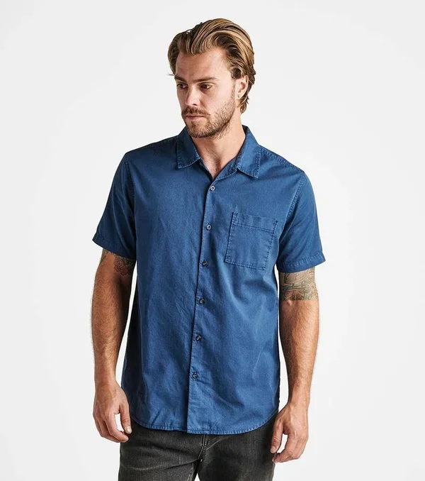 Roark Revival Well Worn Organic Cotton Shirt - Men's Slate Blue, XL