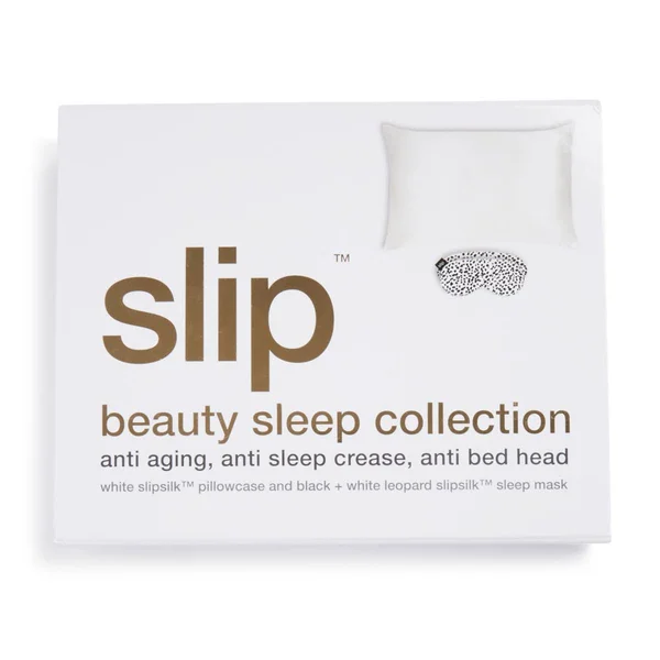 Slip - Beauty Sleep Silk Pillowcase & Eye Mask Set - Black/White
