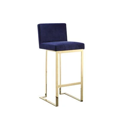 Willa Arlo Interiors Vito Upholstered Bar & Counter Stool Seat Height: Bar Stool (30x22 Seat Height) - Color: Gold, Upholster