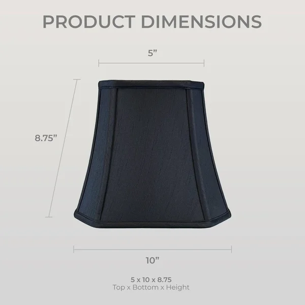 Royal Designs Square Cut Corner Bell Lamp Shade - Black, 5x10x8.75 - Single