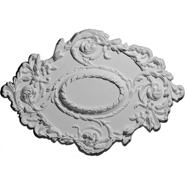 Ekena Millwork CM30KISTC 30 3/8x22W x 20 3/4x22H x 1x22P Kinsley Flowing Leaf Ceiling Medallion, Hand-Painted Smokey Topaz Crack