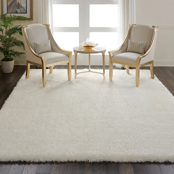 Nourison Ultra Plush Shag Area RUG: 9' x 12' Ivory