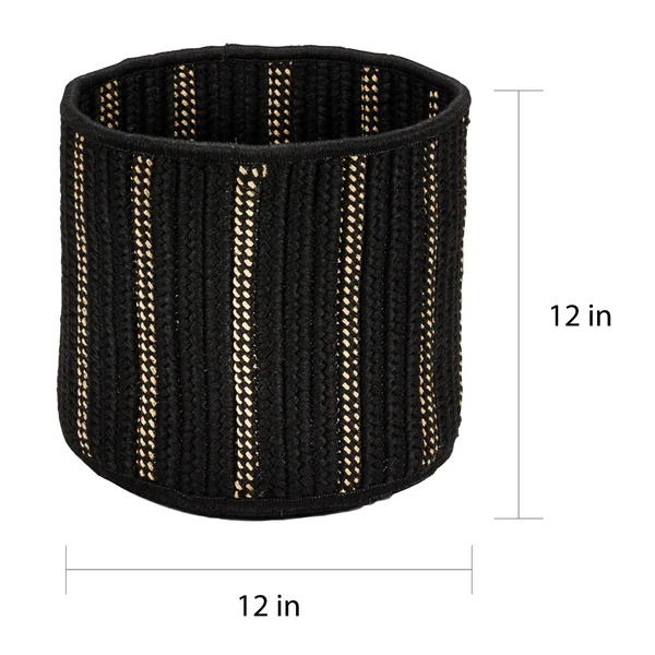The Curated Nomad Tioga Indoor/ Outdoor Polypropylene Braided Basket (16x22x16x22x18x22 - Black)