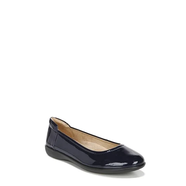 Naturalizer Flexy Flat - Women's - Navy Faux Patent Leather